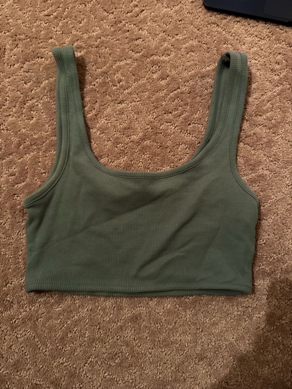 Cotton On Olive Ribbed Scoop Crop Tank